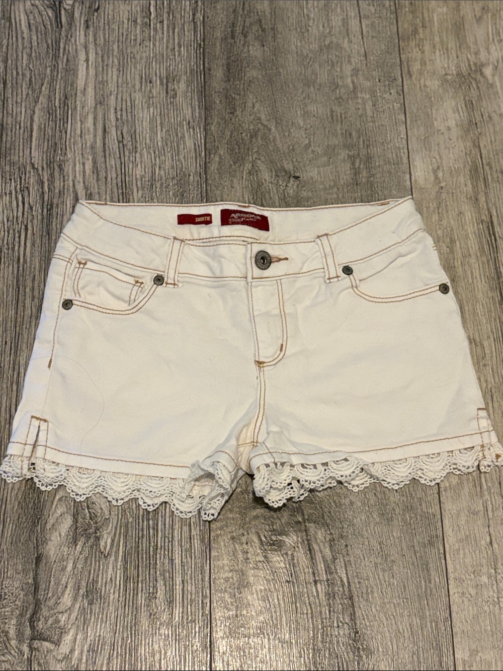 White Lace-Trim Cotton girls Shorts